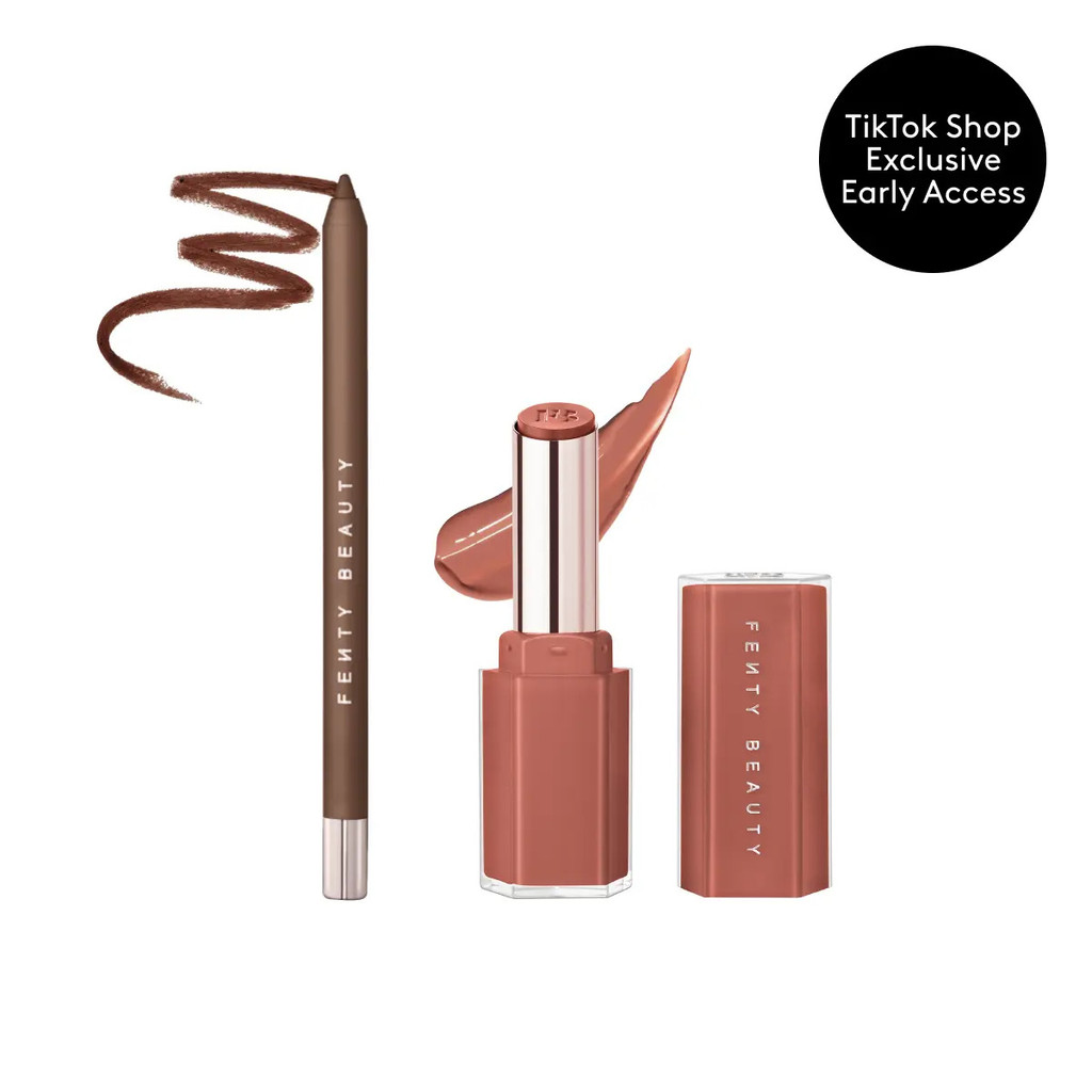 FentyBeautyLipLock ’ rDuo: Trace ’ dOutLongwearWaterproofPencilLipLiner + GlossBombStixHigh-ShineGlo