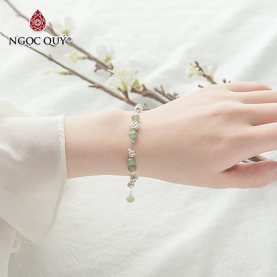 Vòng tay đá Thạch anh tự nhiên phối charm - Mẫu VC1065 - Ngọc Quý