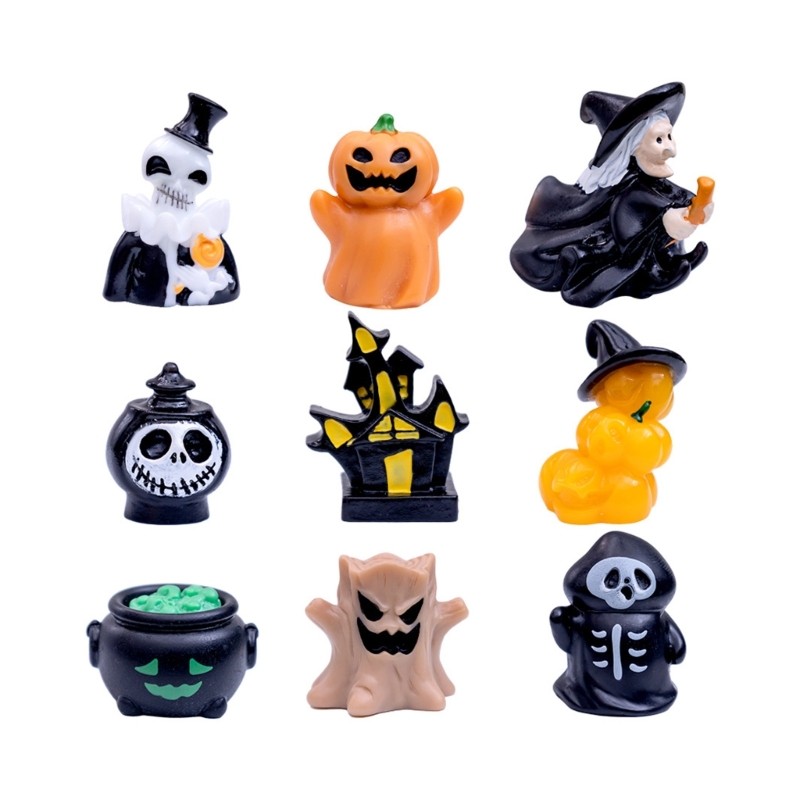 YOI Halloween Thu Nhỏ Các Bức Tượng Nhỏ Halloween Nhựa Nhân Vật Trang Trí Cho Halloween Túi Chất Làm