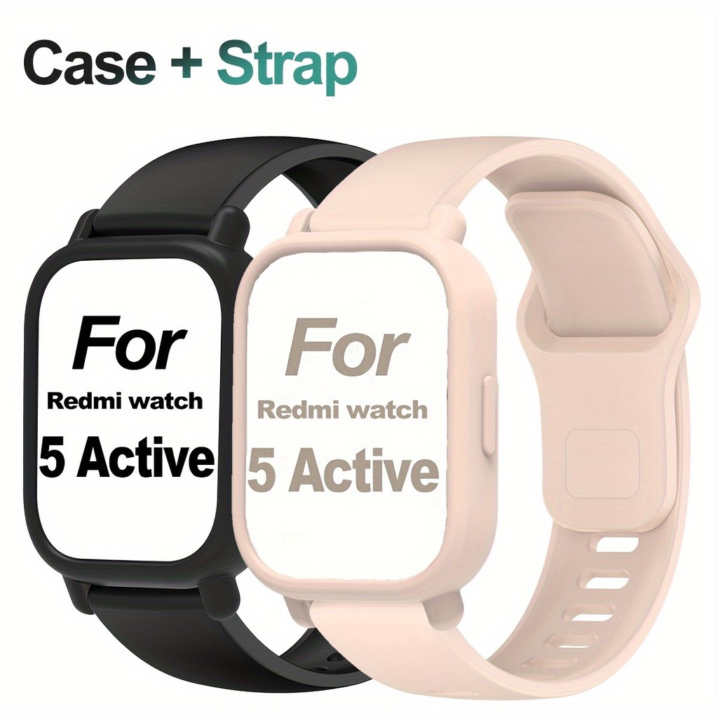 Dây đeo đồng hồ silicon + Bộ vỏ bảo vệ cho Redmi Watch 5 Vỏ đồng hồ silicon hoạt động với dây đeo đồ