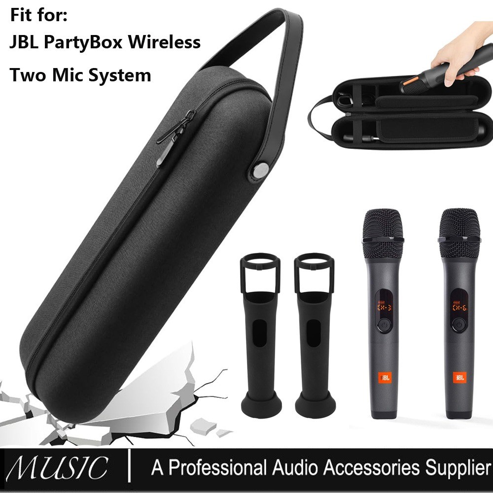 Ốp Micro EVA Cứng Và Vỏ Silicon Cho JBL PartyBox Mic Không Dây Có Pin Sạc, Túi Du Lịch Cầm Tay Cho J