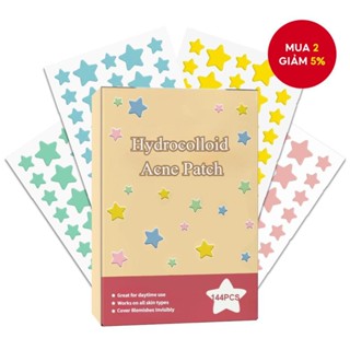 Miếng Dán Mụn Hydrocolloid Hình Ngôi Sao, 144 Miếng, Che Phủ Mụn Và Vết Thâm Dễ thương