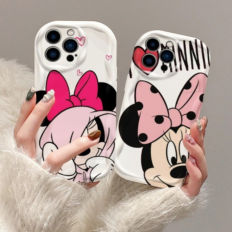 Dành Cho OPPO A79 A77S A55 A54 A7 Ax7 A5s Ax5s AX5 A3S A12 A12e Màu Hồng Chuột Mickey Minnie 3D Wave