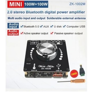  Bo Mạch Khuếch Đại Âm Thanh Bluetooth 5.0 Zk-1002M 100w + 100w 
