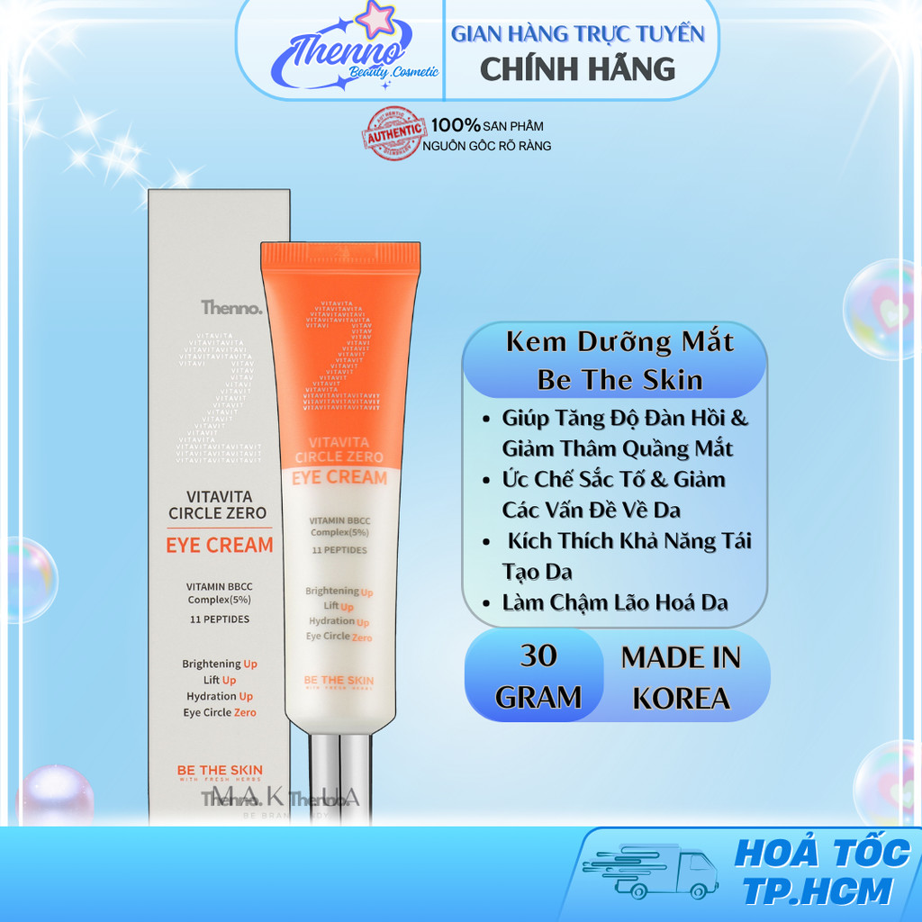 Kem Dưỡng Mắt Hỗ Trợ Giảm Quầng Thâm, Dưỡng Sáng, Giảm Nếp Nhăn Be The Skin Circle Zero Eye Cream 30