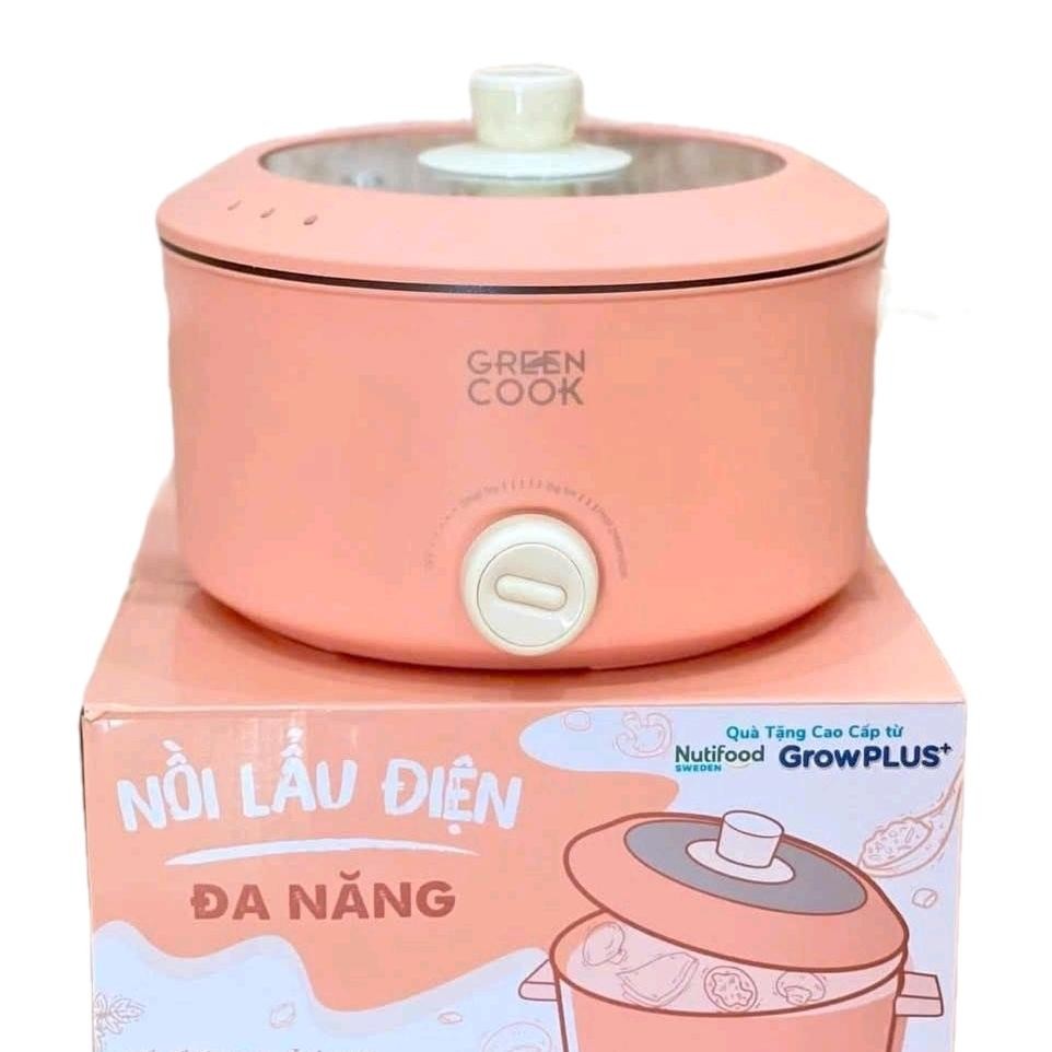 HÀNG CHÍNH HÃNG - NỒI NẤU LẪU ĐA NĂNG GREEN COOK 4L RẤT TIỆN LỢI