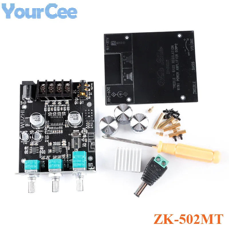 ZK-502MT 2 * 50W Âm Thanh Cao Cấp Âm Thanh Stereo Loa Siêu Trầm Khuếch Đại Ban Module ZK-502 2.0 Kên