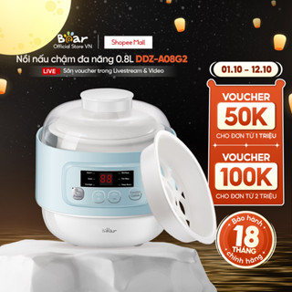 Nồi Nấu Chậm Đa Năng 4in1 Bear 0.8L A08T8/A08G2- Chính Hãng - Bảo Hành 18 Tháng
