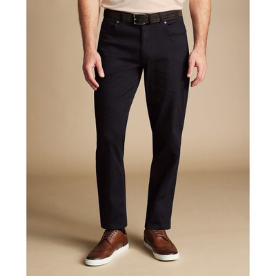 CHARLES TYRWHITT - Quần jeans nam phom ôm thời trang Twill 5 Pocket_TRJ0036-DNY