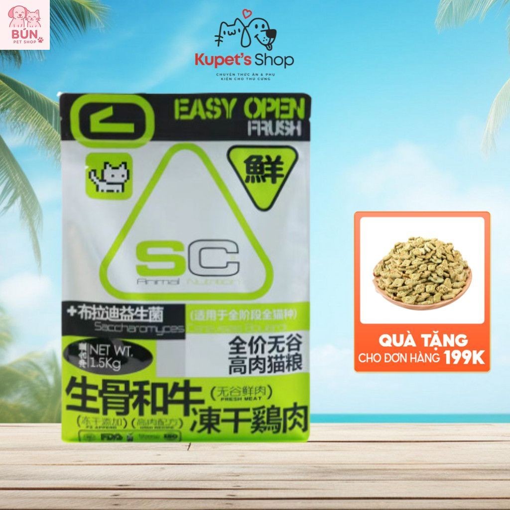 Hạt SC 9kg cho mèo mọi lứa tuổi , protein lên đến 42%, có men vi sinh, topping 10%