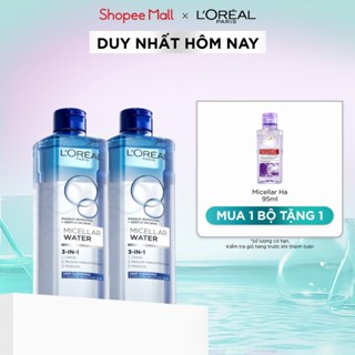 Bộ 2 nước tẩy trang đa năng 3in1 làm sạch sâu L'Oreal Paris 400ml x 2