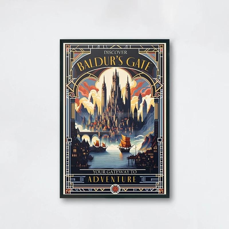 Epic Dungeons Dragons Fantasy RPG Nghệ thuật treo tường Canvas Du lịch Poster In hình để bàn Trang t