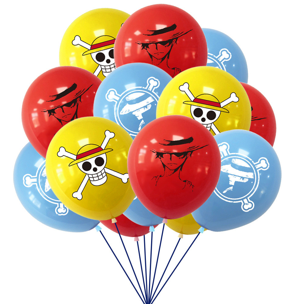 Bóng bay in hình đầu lâu One Piece, 12 Inch Retro 90 Đồ dùng dự tiệc sinh nhật Đồ trang trí Quà tặng