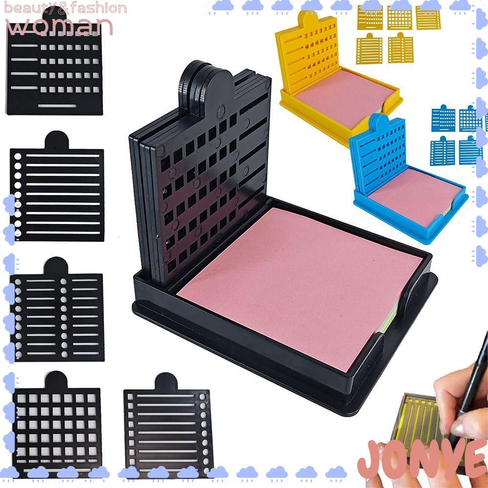 JONY Sticky Note Holder Set, Sticky Note Organizer Dispenser Sticky Note Stencil, Sticky Note Storag