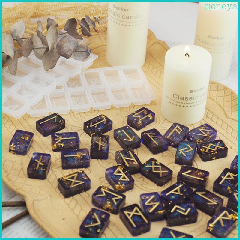 Mya Runes Nhựa Khuôn Runes Đá Epoxy Đúc Khuôn Futhark Bảng Chữ Cái Runes Phù Thủy Pha Lê Khuôn Thủ C