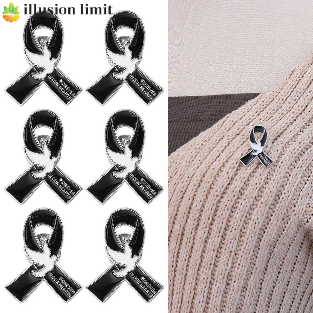 ILLUSION LIMIT Black Ribbon Pin Melanoma Cancer Sweet Tang lễ