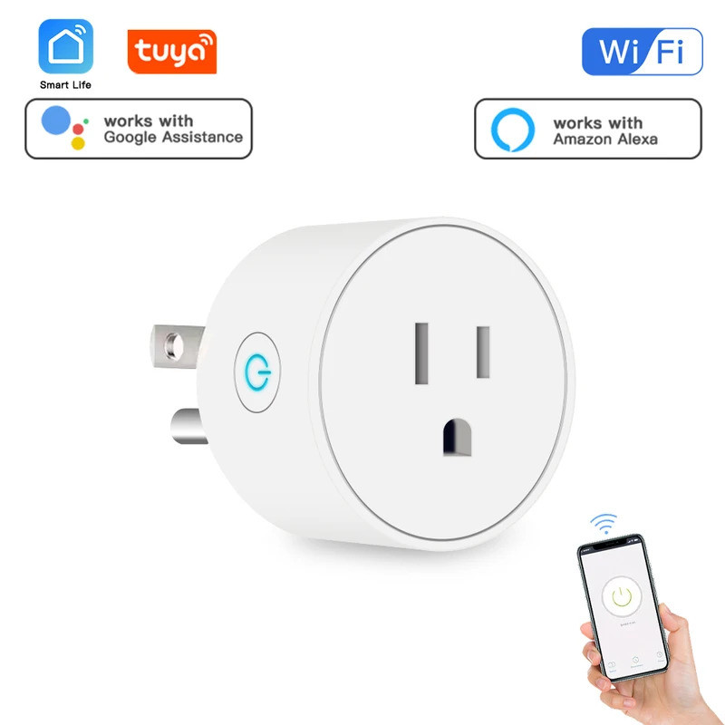 Tuya Wifi Cắm Thông Minh USA Ổ Cắm Không Dây Công Tắc Nhà Thông Minh Ứng Dụng Cảnh Liên Kết Hỗ Trợ A