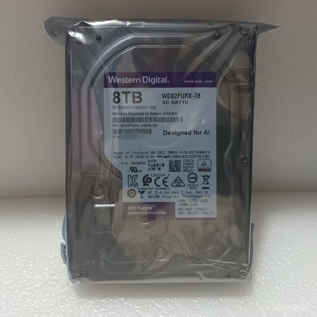 Ổ cứng HDD WD Purple 8TB WD82PURX chuyên giám sát, hỗ trợ tối đa cho đầu ghi camera, hiệu năng cực ổ