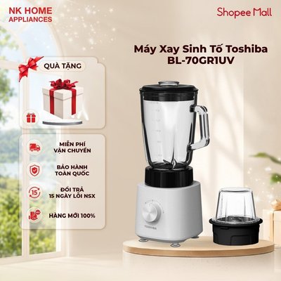 Máy Xay Sinh Tố Toshiba BL-70GR1UV 700W - Cối Thủy Tinh 1.5L - Xay Đá Tiện Lợi | Bảo hành 12 tháng