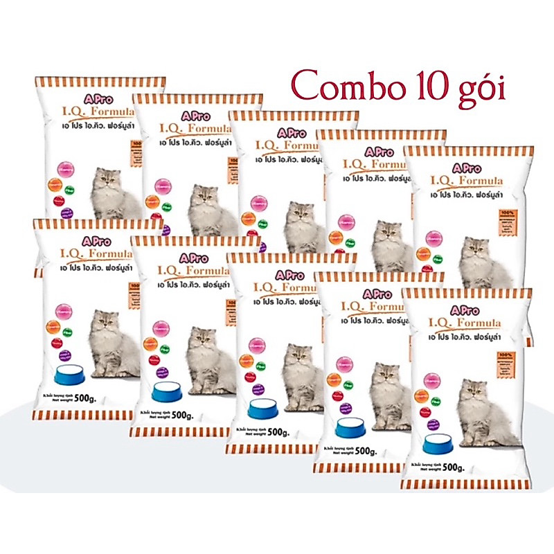 combo 10 gói Apro Iq 500g dành cho mèo - hạt iq mèo À petshop