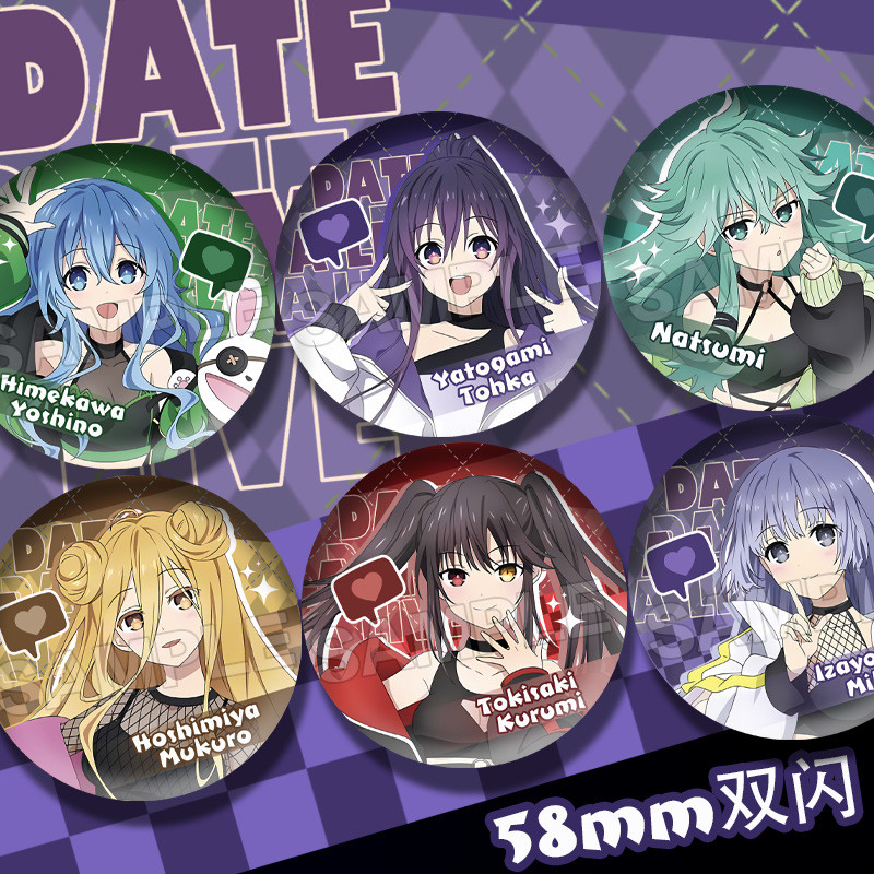 [Sẵn sàng] Hẹn hò Anime Trận chiến hẹn hò Huy hiệu Flash đôi 58mm Yato God Tokisaki Crazy Three Four