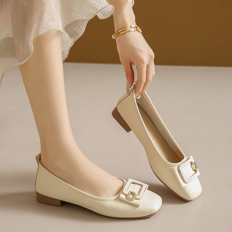 Mary Flat Shoes Single Peas Mouth Light Gentle Jane Fairy Shoes Style Work Shoes
