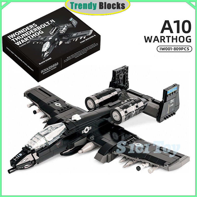 A10 Warthog Thunderbolt Fighter Jet, Khối Xây Dựng Quân Đội Máy Bay Mô Hình Gạch Đồ Chơi Bé Trai Quà