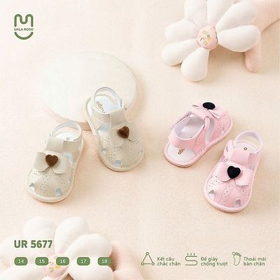 Dép bé trai bé gái tập đi Ualarogo sandal đế cao su chống trượt xăng đan quai dán điều chỉnh rộng chật 5677
