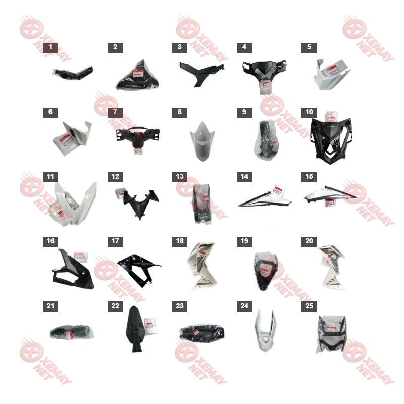 Bộ Nhựa - Dàn Vỏ - Dàn Áo Winner 150 V1 / Rs150 V1 2016 Màu Trắng Đen Nhb35 Wl1