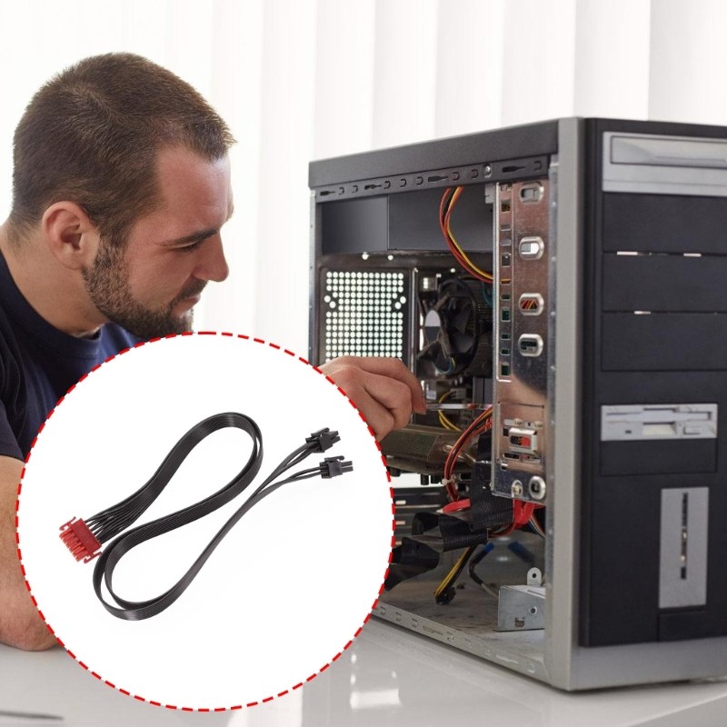 ANN 12Pin Nam Đến Đôi 8 Pin Nam Cáp Adapter CPU 12Pin Sang Card Đồ Họa Video Cáp Chia Nguồn Cho Máy 