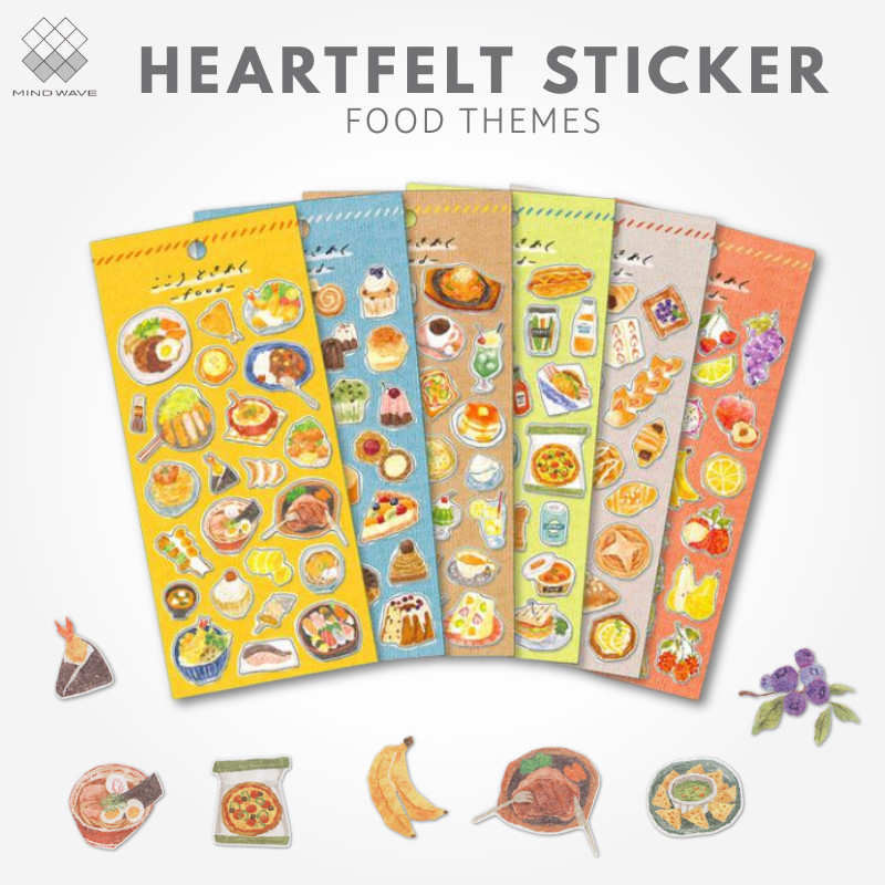 Mind Wave Heartfelt Sticker Collection (Food Themes)