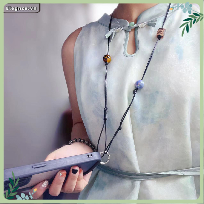 【Elevn】Dây đeo điện thoại Dây da dệt hạt màu dây đeo chéo dài máy ảnh điện thoại cổ điển | BigBuy360 - bigbuy360.vn