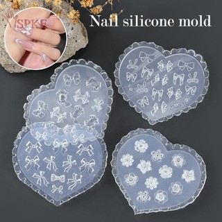  SPKE 1 Cái Khuôn Làm Móng Silicon Hình Trái Tim Bướm Nơ Hoa 3D Móng Tay Mẫu Móng Tay Nghệ Thuật Trang Trí Móng Tay Khuôn Nghệ Thuật Dụng Cụ Làm Móng Tay VN 