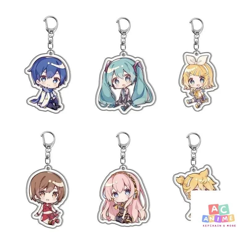 Game Hatsune Miku LAITO MEIKO Kagamine Rin Len Cosplay Cartoon Figure Acrylic Keychain Pendant Key C