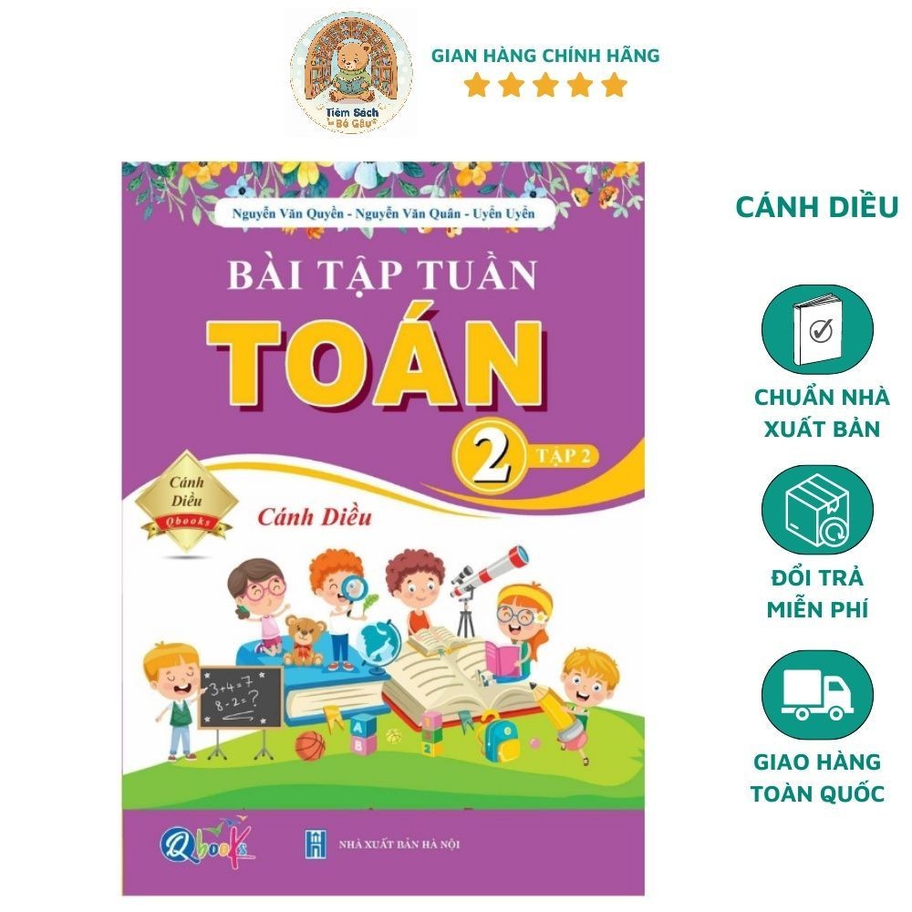 Sách Bài tập tuần toán lớp 2 tập 2 QBOOKS ( Cánh diều) (1 cuốn)