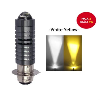 1 bóng đèn pha xe máy LED hoàn toàn mới 2023 (độ sáng tăng 100%), trắng/vàng, phù hợp với tất cả các loại xe máy AC/DC.