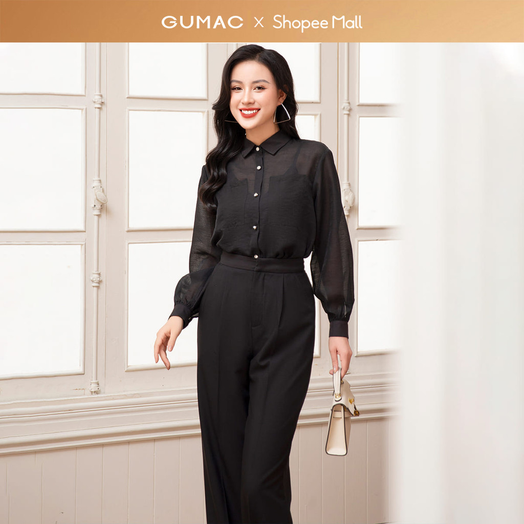 Áo sơ mi nữ GUMAC thắt nơ  AD10052
