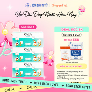 Combo 3 Hộp Bông tẩy trang làm sạch da Bông Bạch Tuyết Calla Sạch Sâu (80 miếng/hộp)