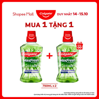 Nước súc miệng Colgate Maxfresh the mát dài lâu gấp 10X - diệt 99,9% vi khuẩn - 750ML