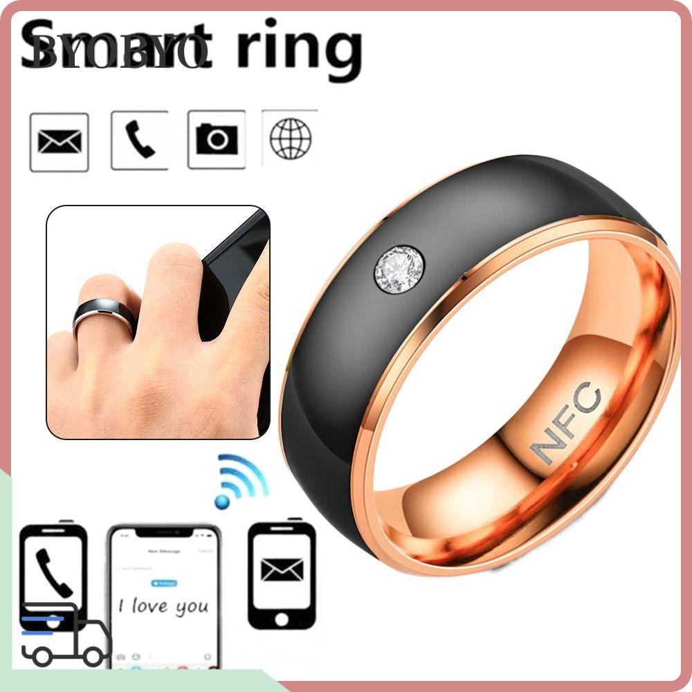 BYOBYO Nhẫn thông minh BYOBYO NFC, Nhẫn kỹ thuật số ngón tay bằng thép không gỉ kết nối có thể đeo đ
