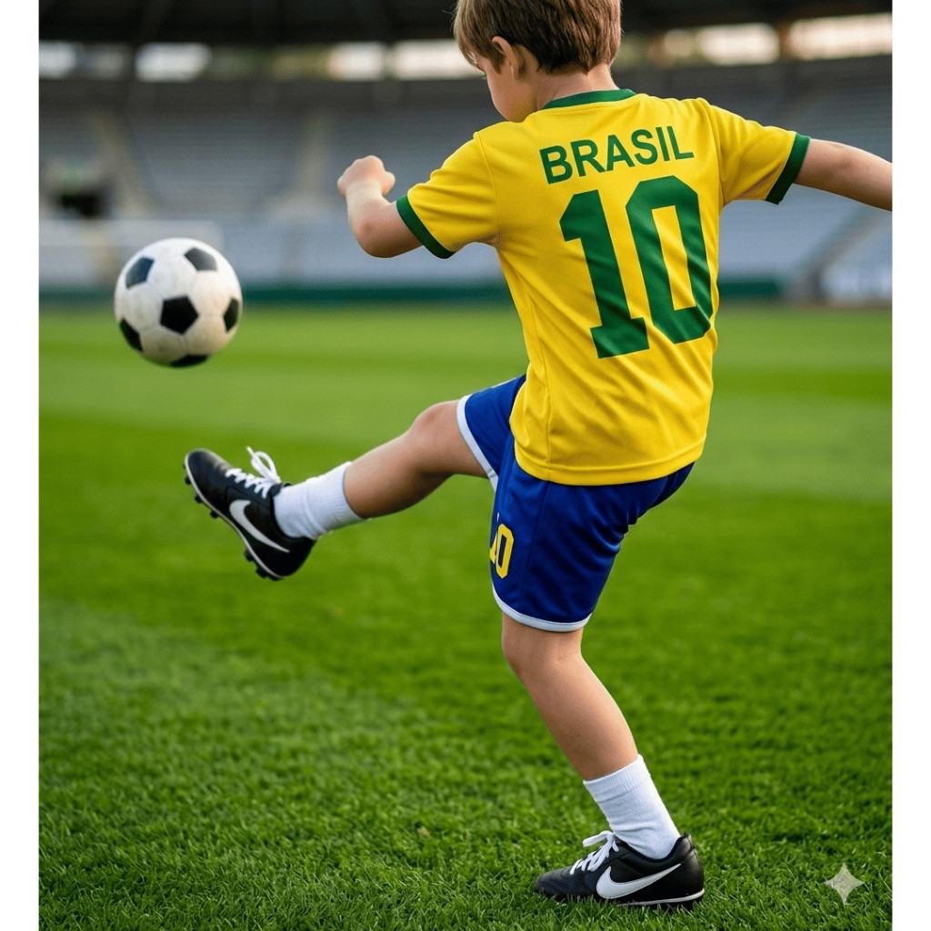 Trang phục trẻ em Brazil - Áo thun Brazil + Quần short Brazil