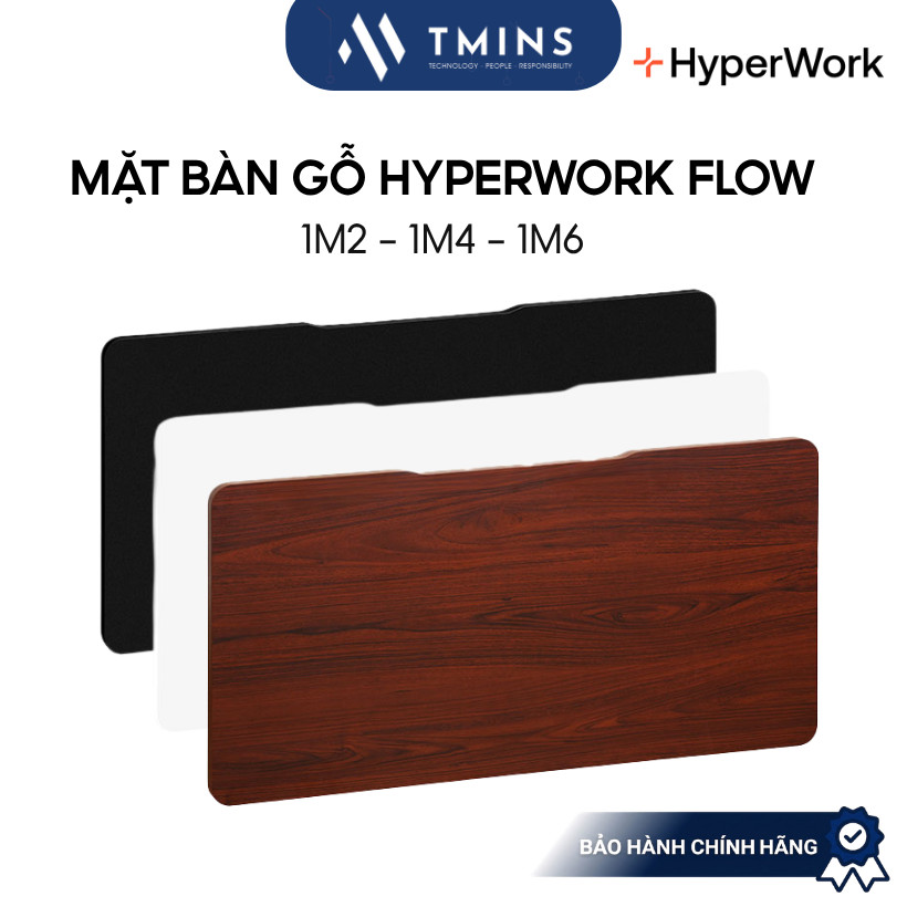 Mặt bàn gỗ HyperWork Flow 1m2, 1m4, 1m6 Bo cong 4 góc - Hàng chính hãng