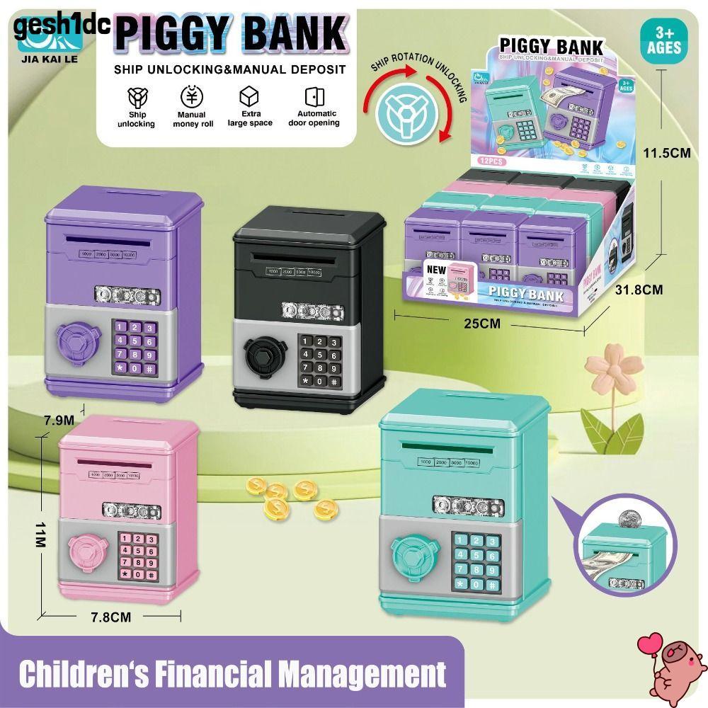 LOLLIPOP Đồ chơi trẻ em Heo đất, Hộp tiền tiết kiệm tiền Mini ATM, Đồ chơi tiết kiệm tài chính Mật k