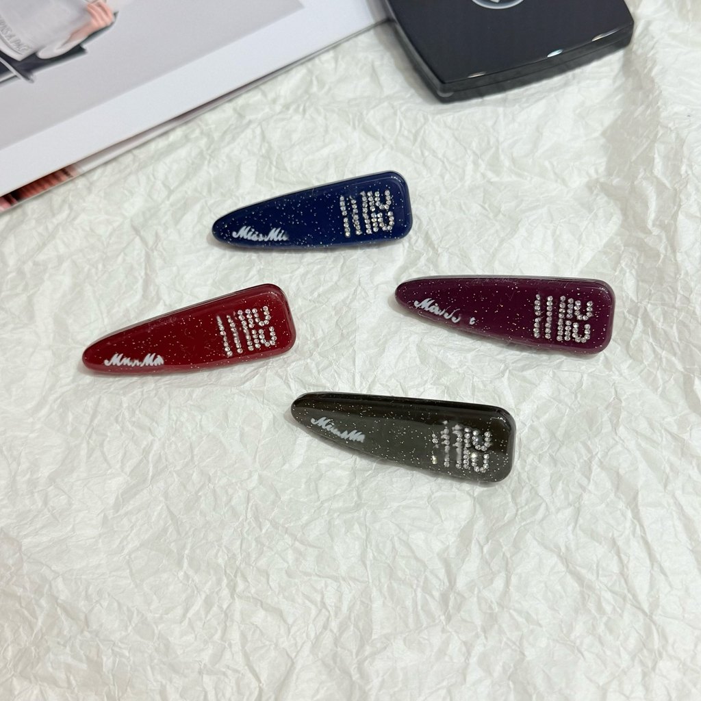 5RO2 New Product M Letter hair clip with diamonds, letter side clip, Japanese and Korean style aceta