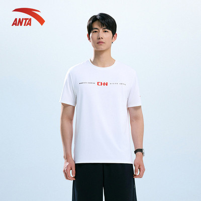 ANTA Áo Thun Thể Thao Nam LOGO ANTA Áo Chạy Bộ, Tập Gym Nhanh Khô, Thoáng Khí, Co Giãn Nhẹ 1526B7116