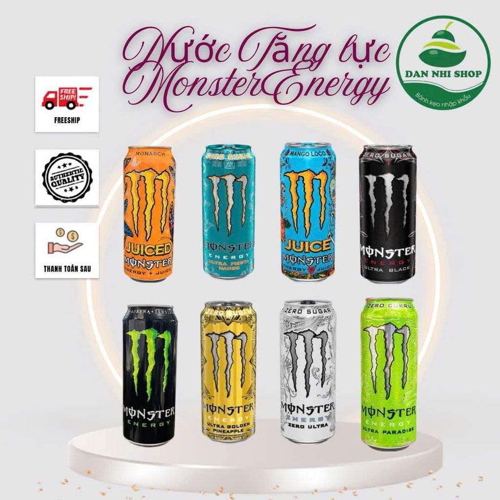 Nước tăng lực Asahi Monster Energy 355mL nội địa Nhật - Đủ Vị