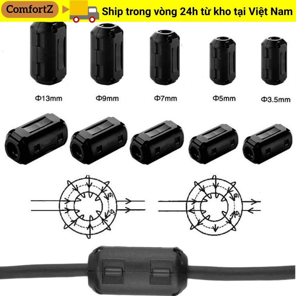COMFORTZ Ring Core Ferrite Bead Kẹp, Snap Type Black Choke Coil EMI RFI Noise, Cover Anti-interferen