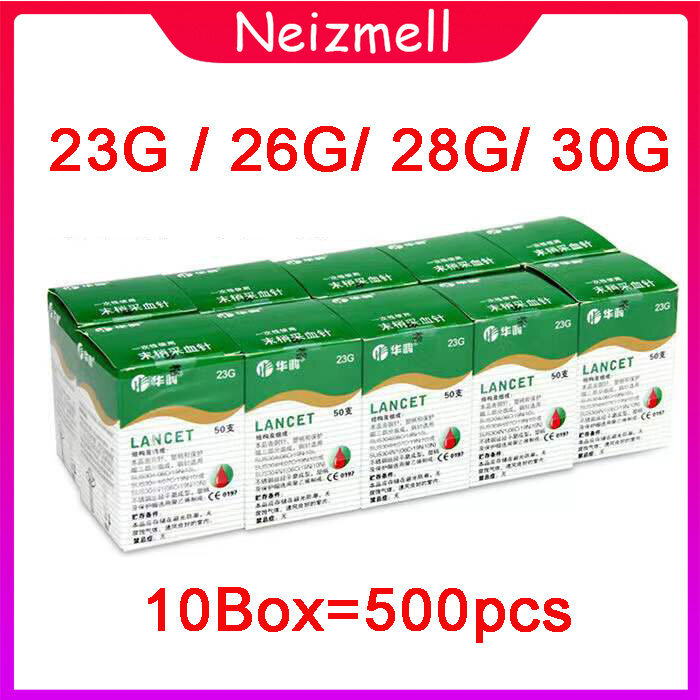 10Box / 500 Cái 23G / 28G Kim Lancet để xoắn Lancet máu, Máy đo bệnh tiểu đường, Trị liệu giác cốc