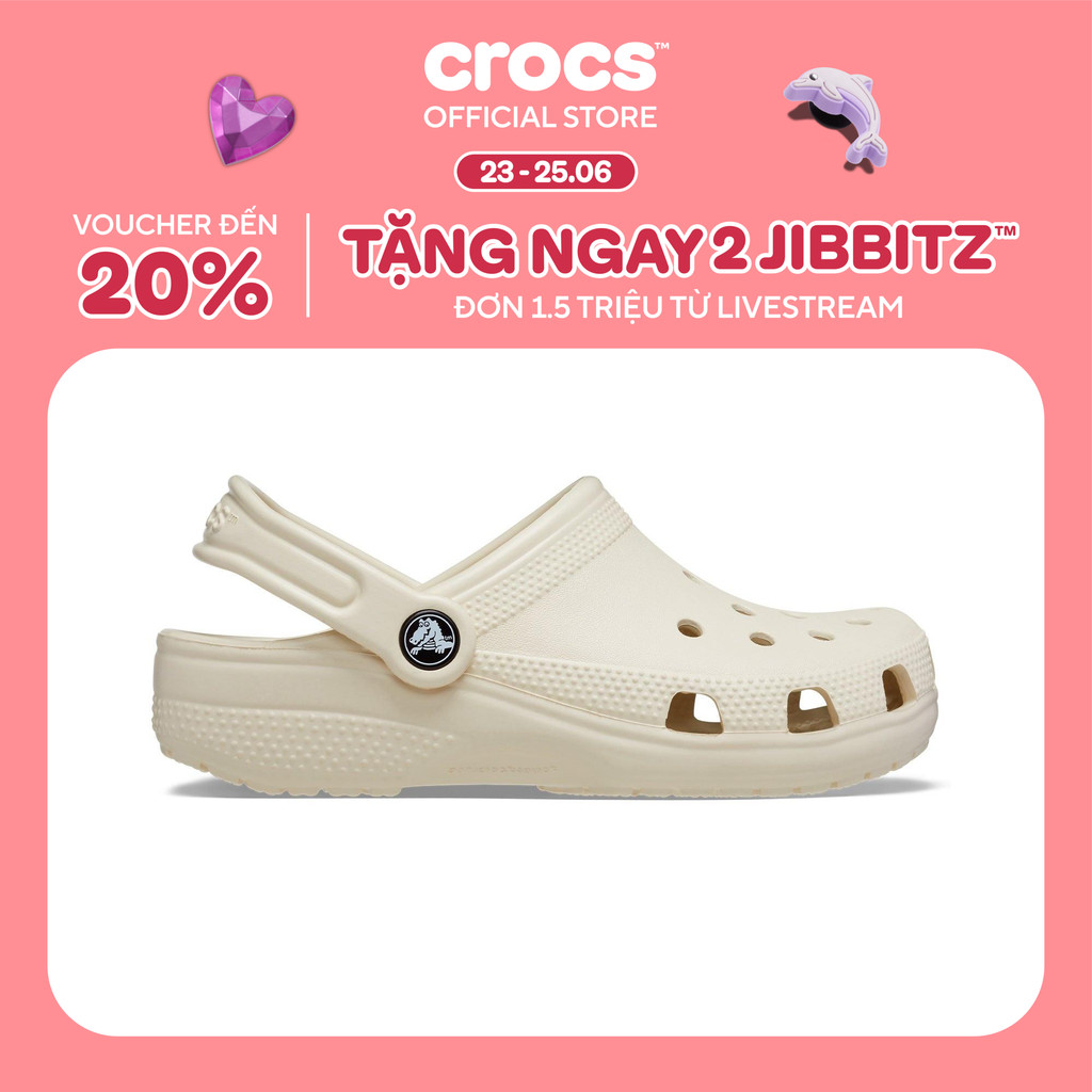 Giày Clog Trẻ Em Crocs Classic - Bone - 206991-2Y2