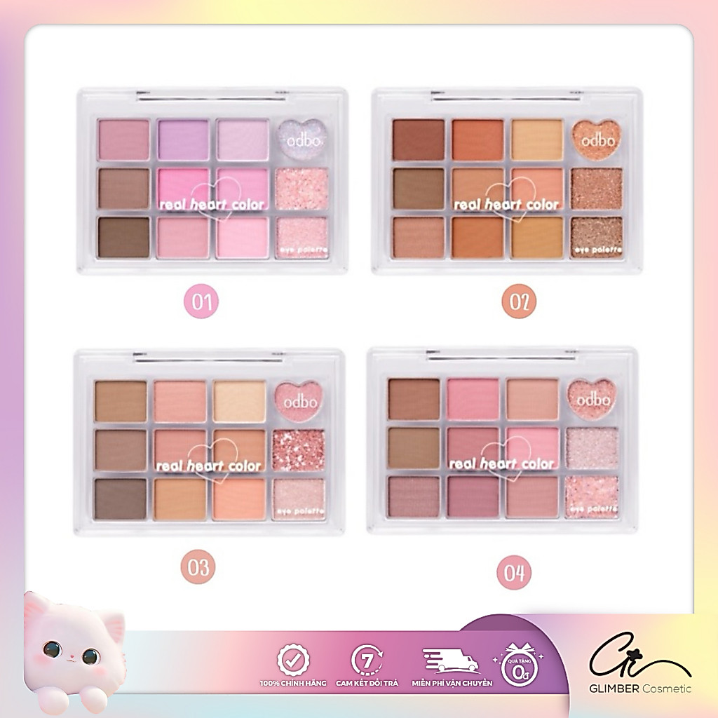 Màu Mắt Odbo Real Heart Color Thái Lan Màu Sắc Đáng Iu Đa Dạng Đi Học Đi Làm OD2019